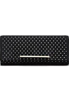B Brian Atwood Clutch Ingrid Perforated Black Star Bag Handbag Magnetic Purse NW